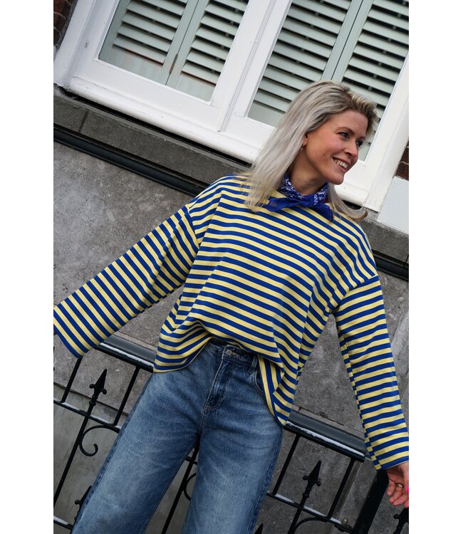 STREEP TOP LIV BLAUW GEEL