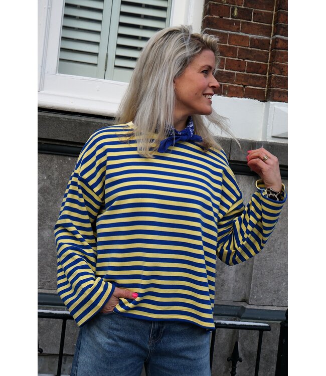 STREEP TOP LIV BLAUW GEEL