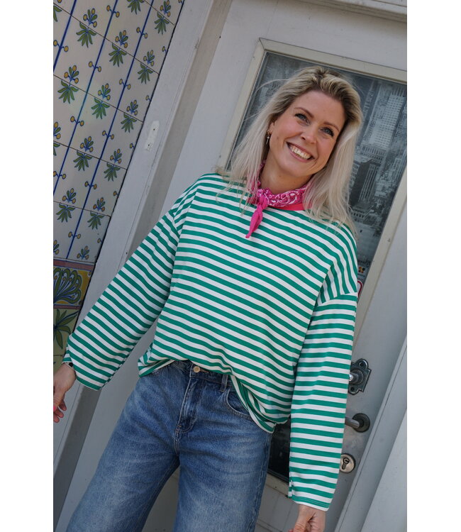 STREEP TOP SAAR GROEN