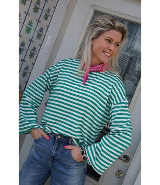 STREEP TOP SAAR GROEN