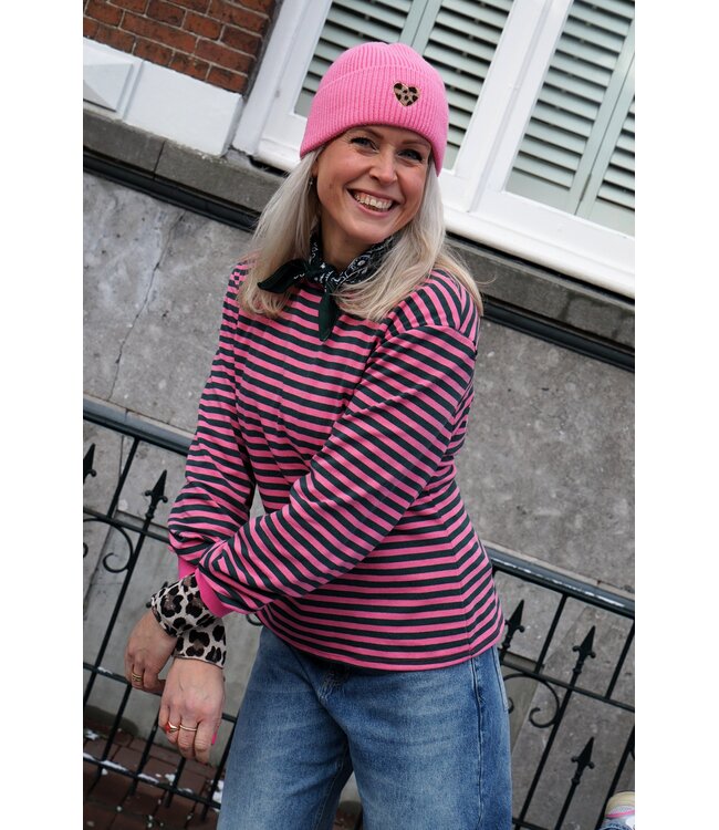 STREEP TOP RIV ROZE GROEN