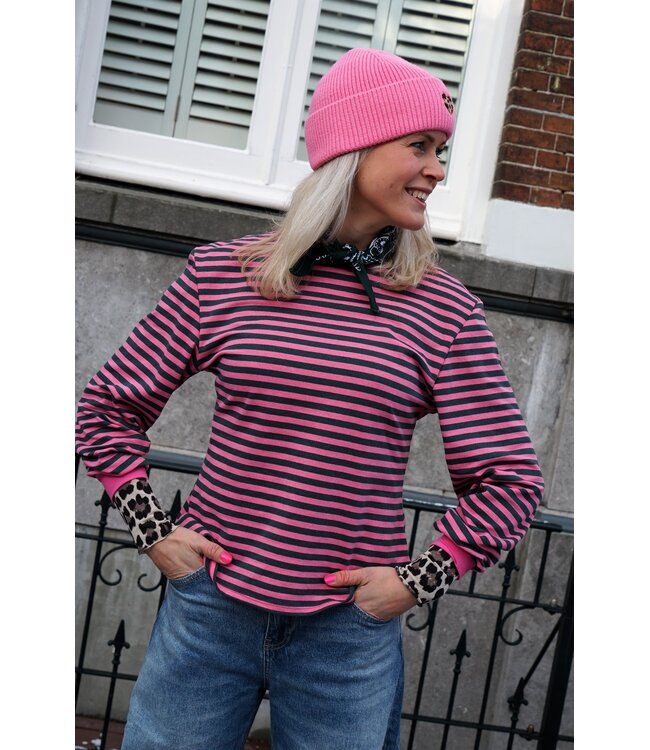 STREEP TOP RIV ROZE GROEN