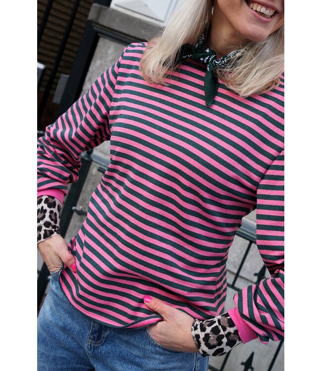 STREEP TOP RIV ROZE GROEN