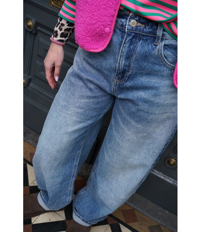 BARREL JEANS BLAUW