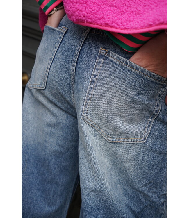 BARREL JEANS BLAUW