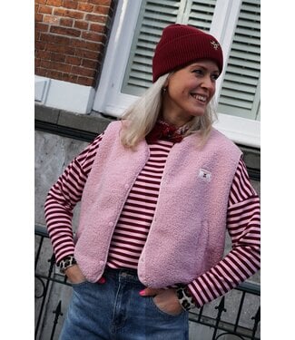 TEDDY GILET CHERRY POEDERROZE