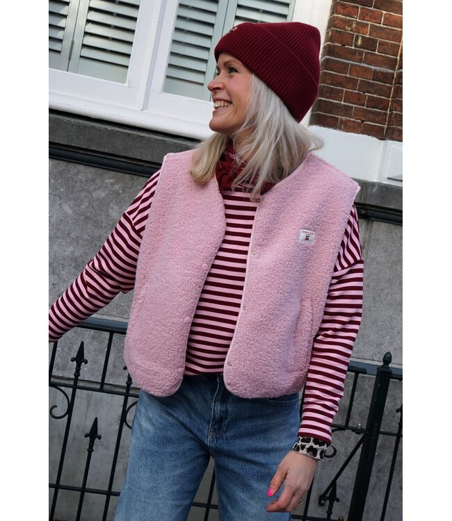 TEDDY GILET CHERRY POEDERROZE