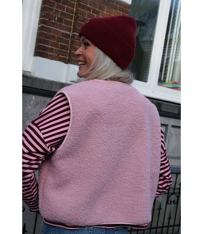 TEDDY GILET CHERRY POEDERROZE