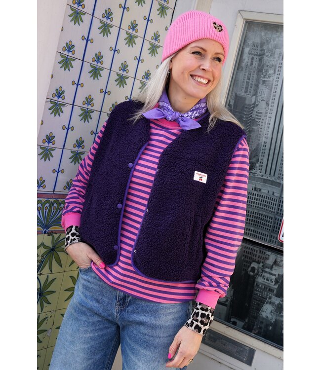 TEDDY GILET CHERRY PAARS