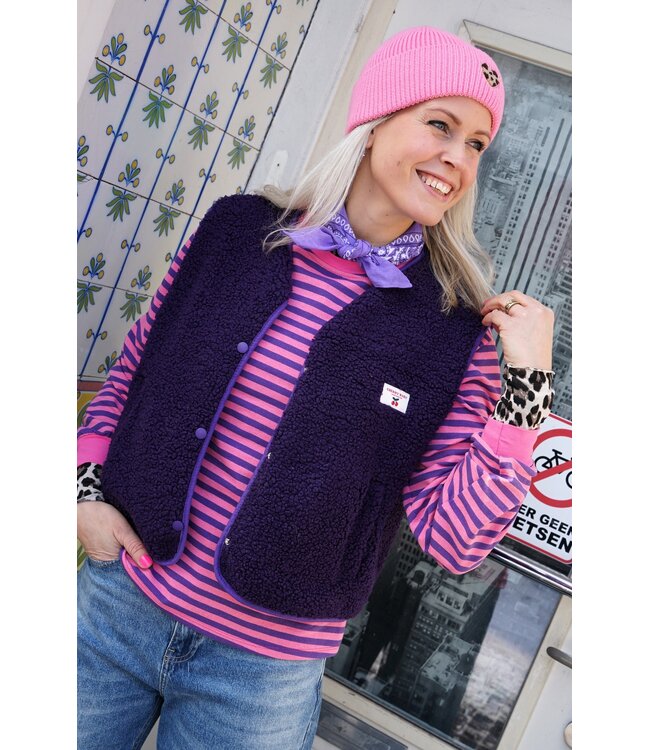 TEDDY GILET CHERRY PAARS