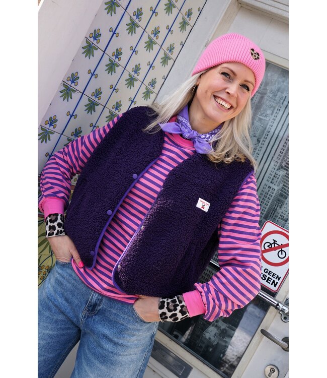 TEDDY GILET CHERRY PAARS