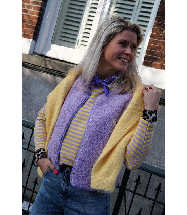 TEDDY GILET CHERRY LILA