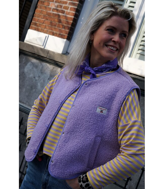TEDDY GILET CHERRY LILA