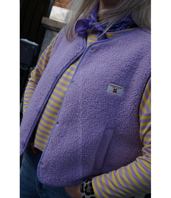 TEDDY GILET CHERRY LILA