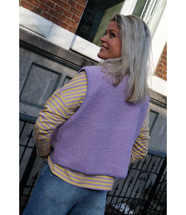 TEDDY GILET CHERRY LILA