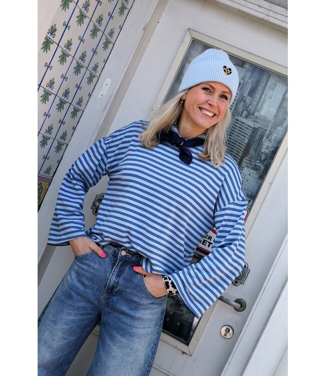 STREEP TOP FIEN BLAUW