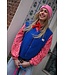 TEDDY GILET CHERRY BLAUW