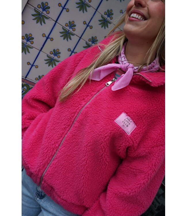 TEDDY BOMBER SELF LOVE CLUB FUCHSIA
