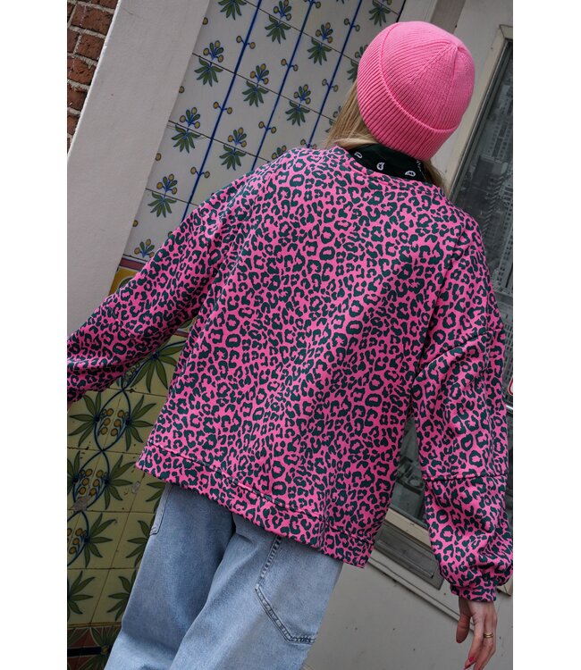 SWEATER LEOPARD GROEN ROZE