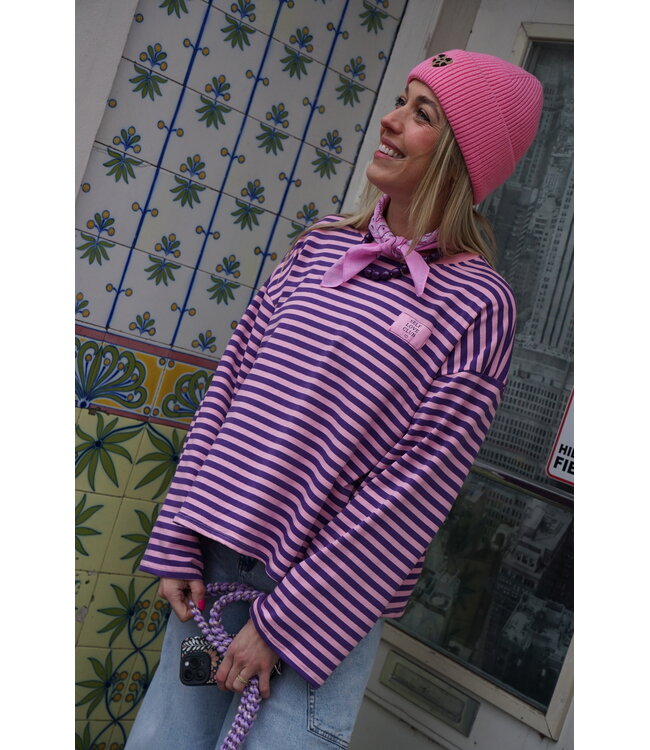 STREEP TOP SELF LOVE ROZE PAARS