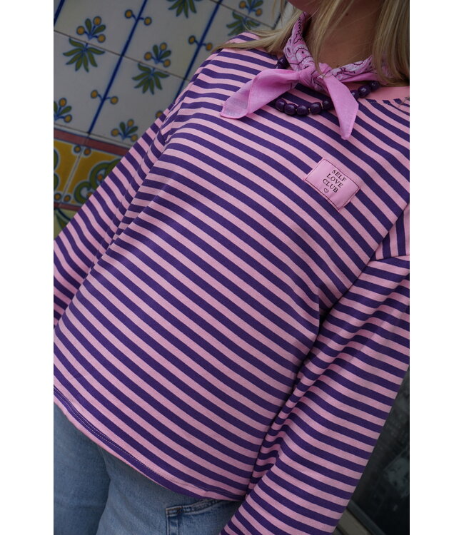 STREEP TOP SELF LOVE ROZE PAARS