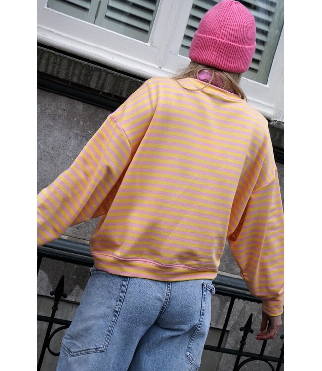 STREEP TOP AMOUR ROZE GEEL