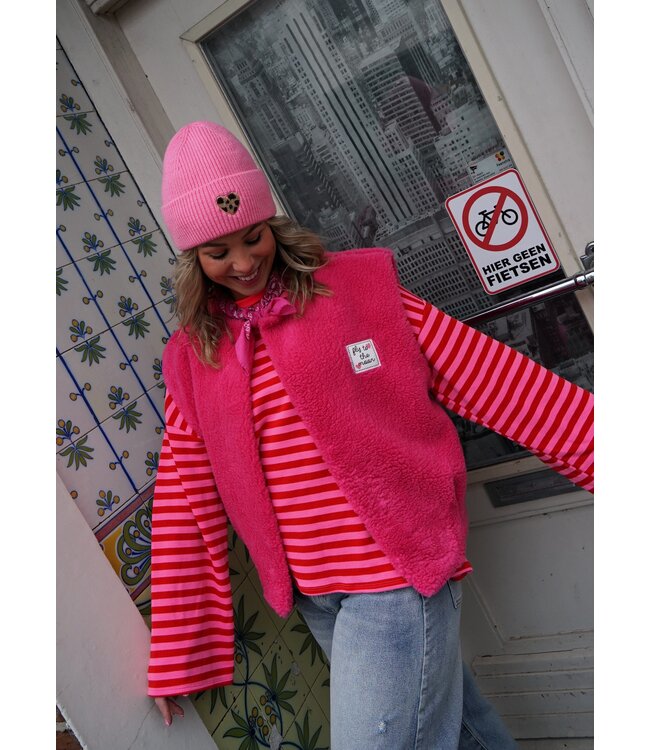 TEDDY GILET ISA TO THE MOON FUCHSIA