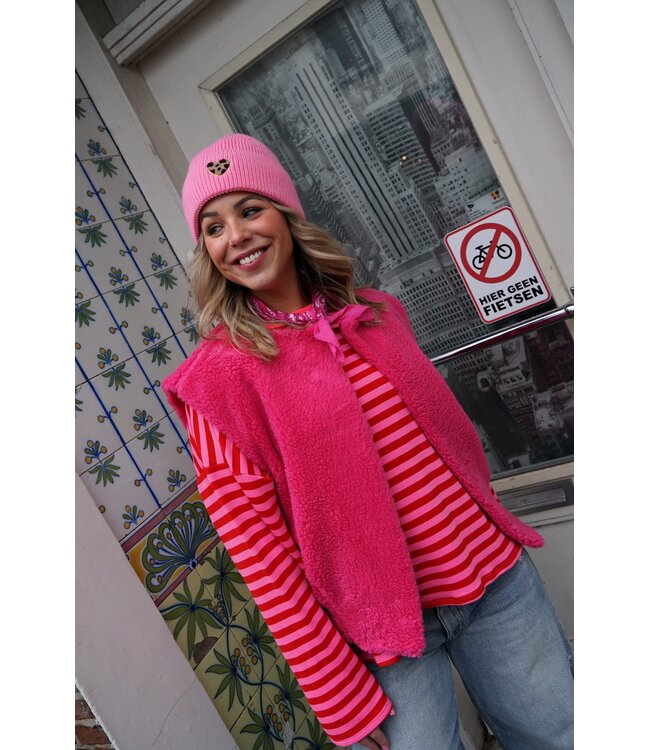 TEDDY GILET ISA TO THE MOON FUCHSIA