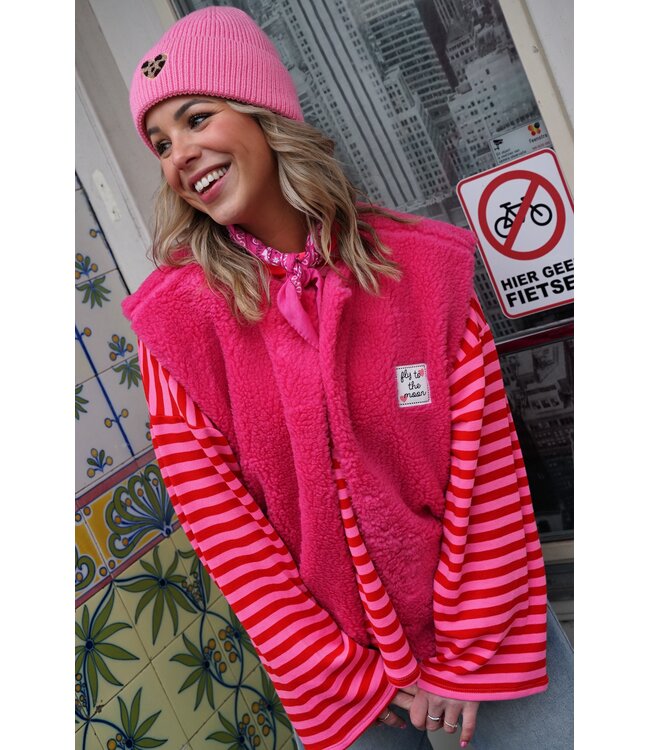 TEDDY GILET ISA TO THE MOON FUCHSIA