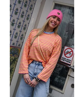 STREEP TOP SAAR GEEL ROZE