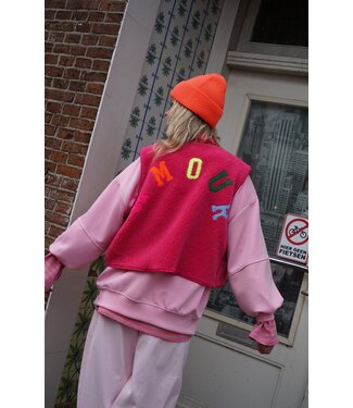 TEDDY GILET AMOUR FUCHSIA