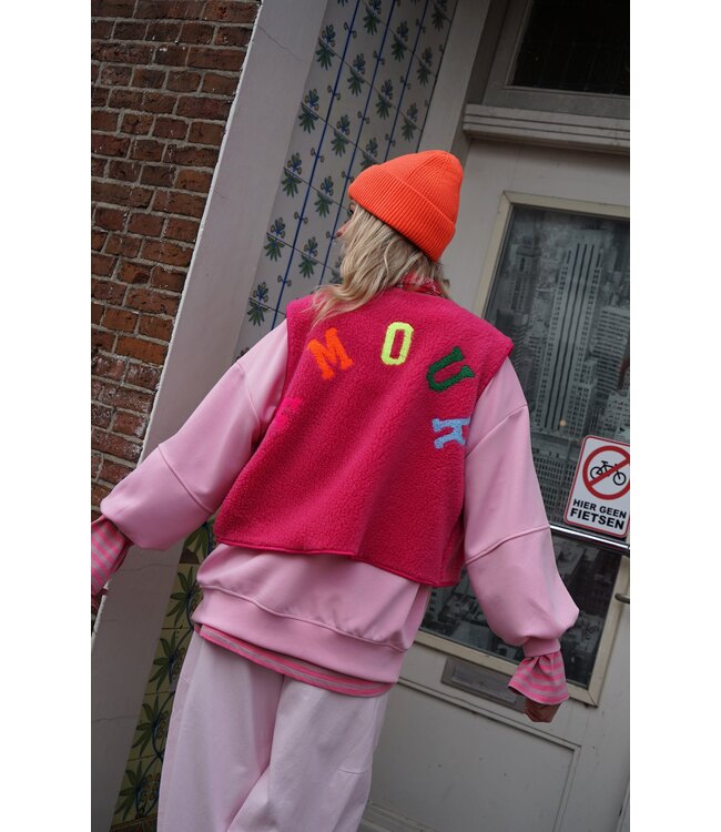 TEDDY GILET AMOUR FUCHSIA