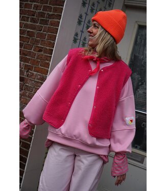 TEDDY GILET AMOUR FUCHSIA