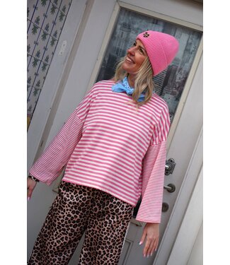 STREEP TOP NINA FUCHSIA WIT