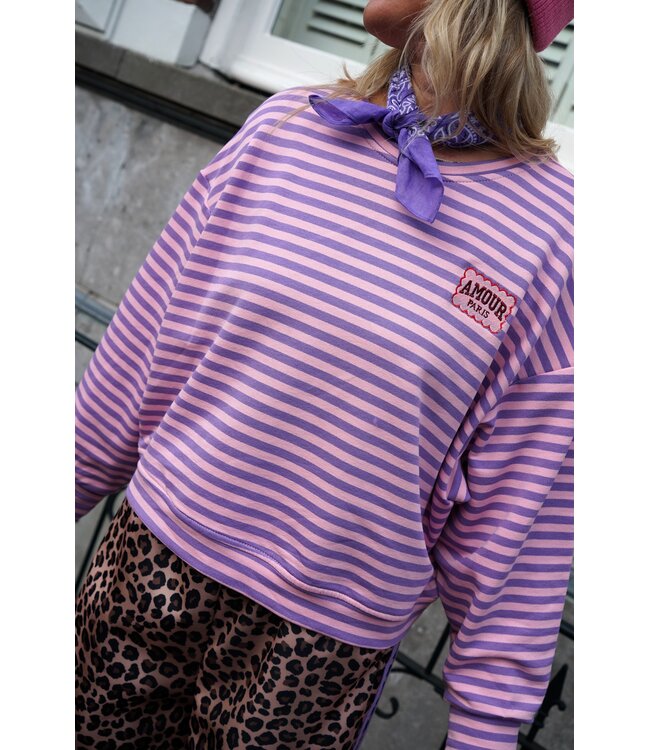 STREEP TOP AMOUR LILA ROZE