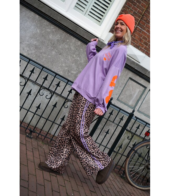 SWEATER PARIS AMOUR LILA ORANJE