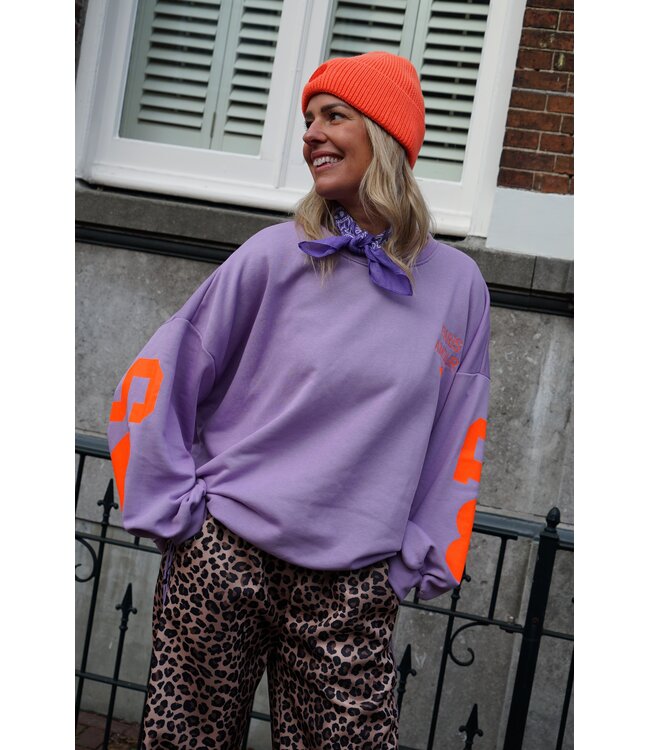 SWEATER PARIS AMOUR LILA ORANJE