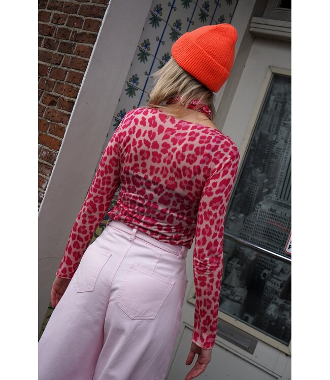 LEOPARD TOP FUCHSIA