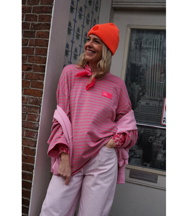 OVERSIZED STREEP TOP ROZE