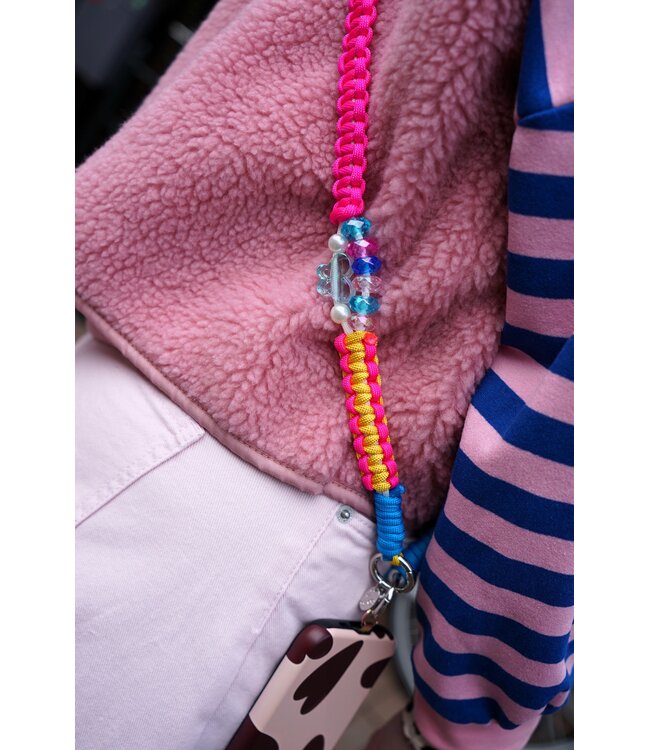 TELEFOONKOORD FUCHSIA BLAUW