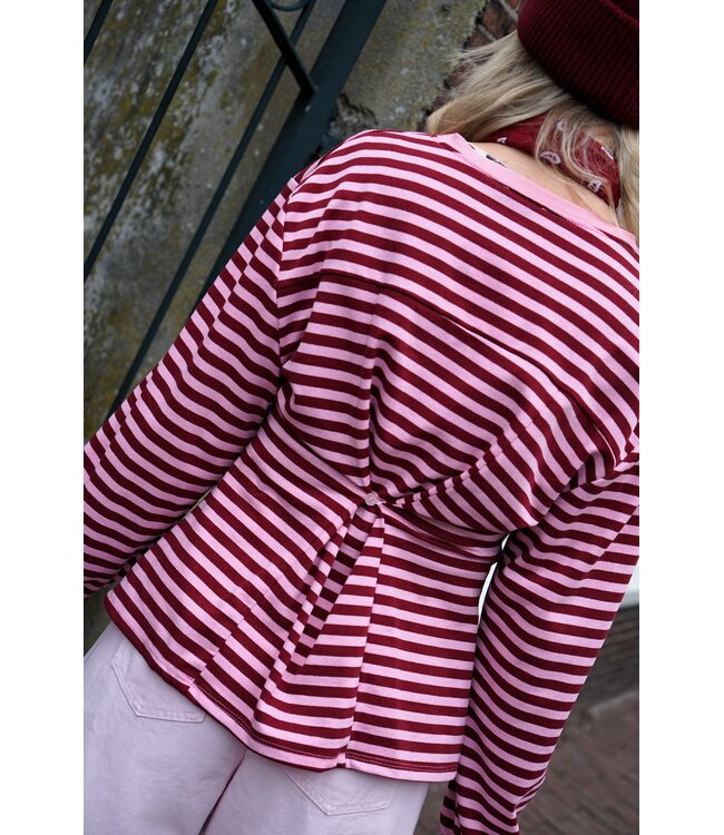 STREEP TOP RIV BURGUNDY ROZE