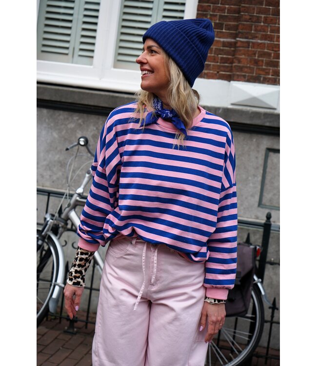STREEP TOP JUUL ROZE BLAUW