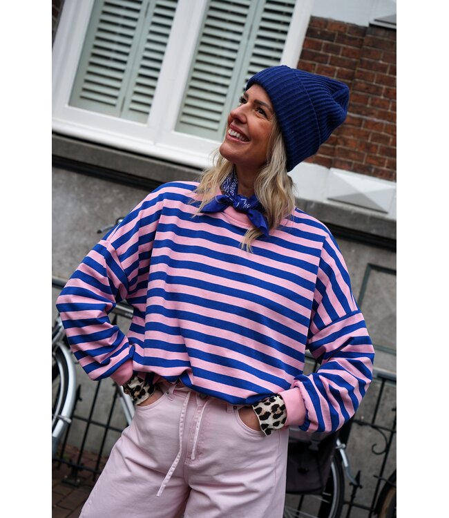 STREEP TOP JUUL ROZE BLAUW