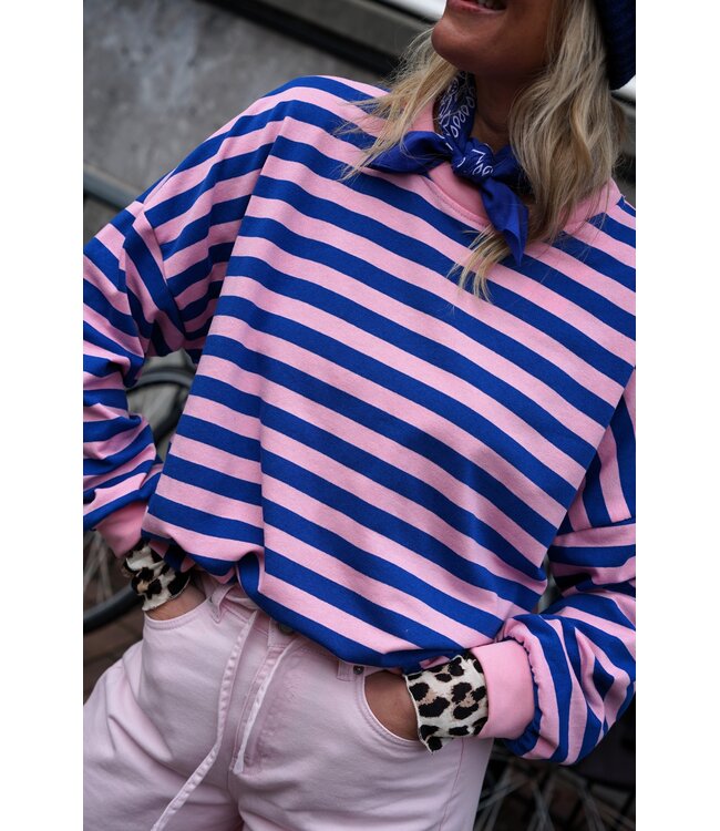 STREEP TOP JUUL ROZE BLAUW