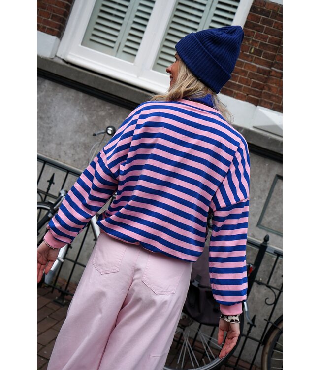 STREEP TOP JUUL ROZE BLAUW