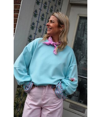 SWEATER GOOD VIBES BLAUW