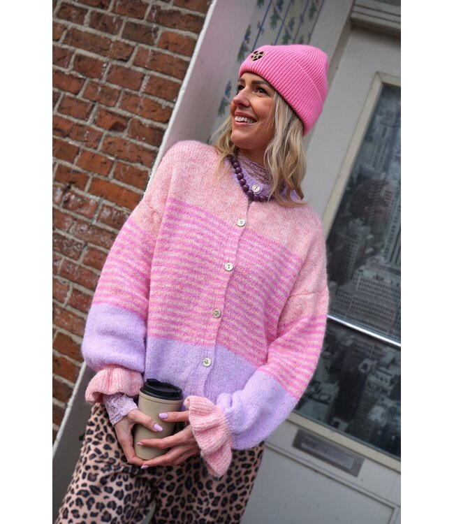 VEST RUFFLE ROZE LILA