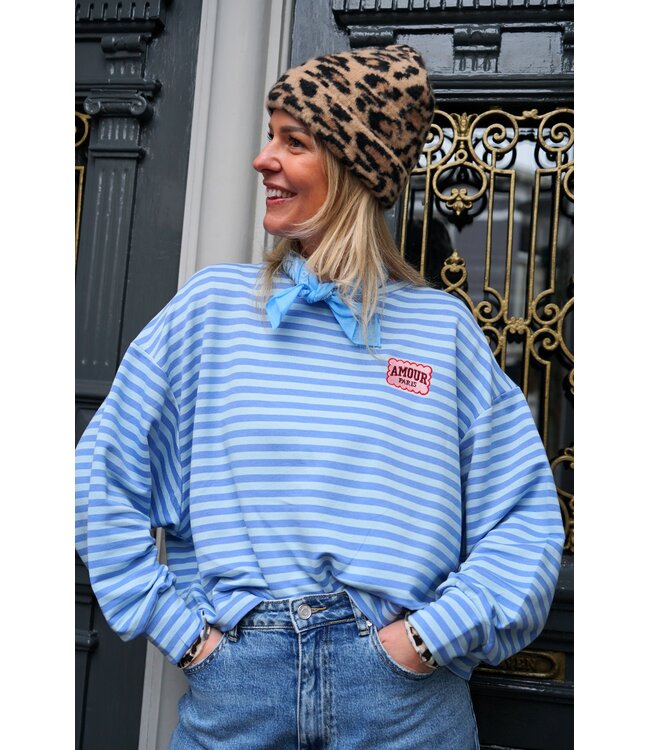 STREEP TOP AMOUR BLAUW