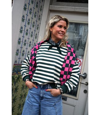 STREEP TOP JUUL GROEN WIT