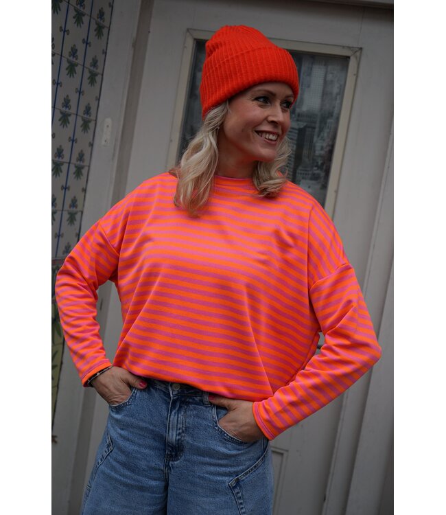 STREEP TOP KIM ROZE ORANJE